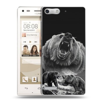 Дизайнерский силиконовый чехол для Huawei Ascend G6 Схватка медведей (на заказ)