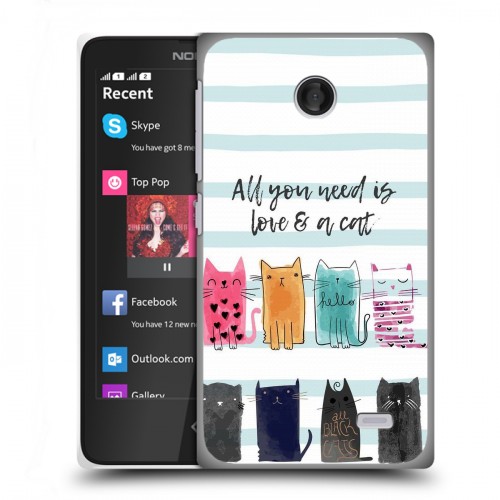 Дизайнерский пластиковый чехол для Nokia X Коты