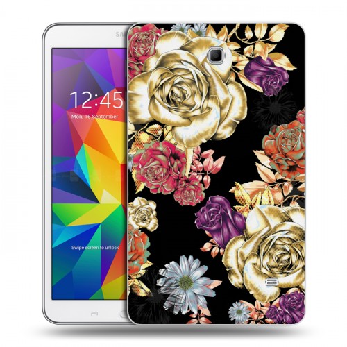 Дизайнерский силиконовый чехол для Samsung GALAXY Tab 4 8.0 Цветочный арт-деко