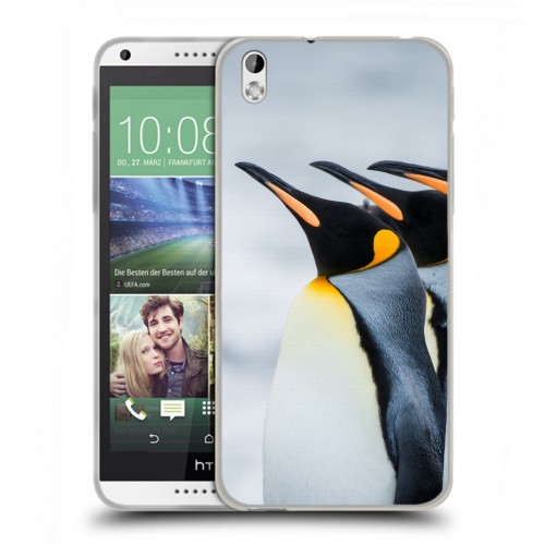 Дизайнерский пластиковый чехол для HTC Desire 816 Пингвины
