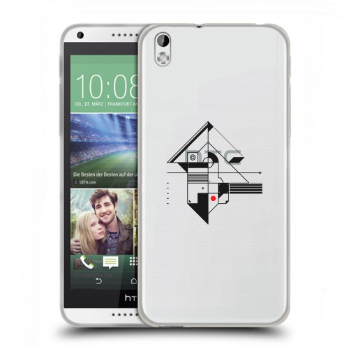 Полупрозрачный дизайнерский пластиковый чехол для HTC Desire 816 Абстракции