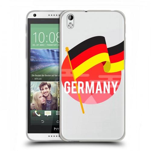 Полупрозрачный дизайнерский пластиковый чехол для HTC Desire 816 Флаг Германии