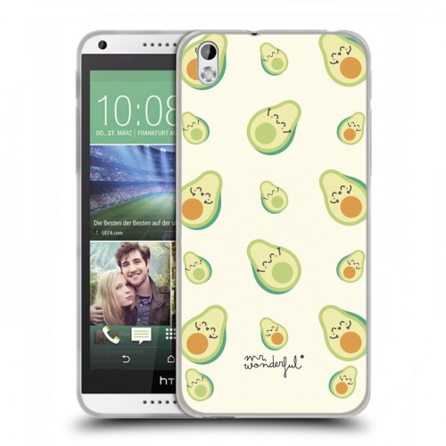 Дизайнерский пластиковый чехол для HTC Desire 816 Веселое авокадо