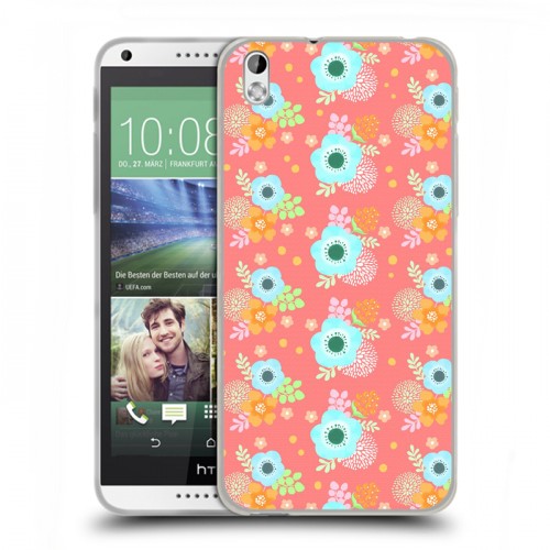 Дизайнерский пластиковый чехол для HTC Desire 816 Причудливые цветы