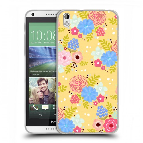 Дизайнерский пластиковый чехол для HTC Desire 816 Причудливые цветы