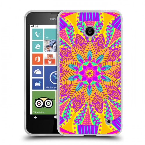 Дизайнерский пластиковый чехол для Nokia Lumia 630/635 Кислотные мандалы