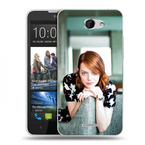 Дизайнерский пластиковый чехол для HTC Desire 516 Эмма Стоун
