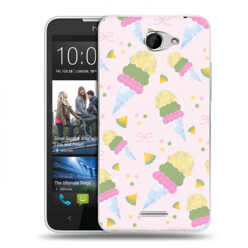 Дизайнерский пластиковый чехол для HTC Desire 516 Кусочки фруктов