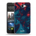 Дизайнерский пластиковый чехол для HTC Desire 516 Размытые краски