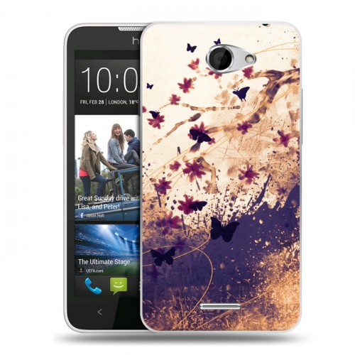 Дизайнерский пластиковый чехол для HTC Desire 516 Цветочные мазки
