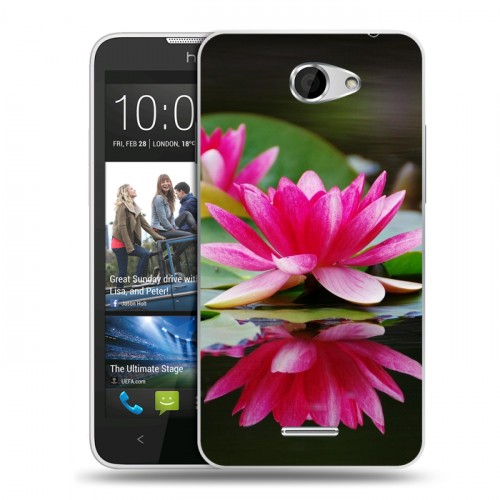 Дизайнерский пластиковый чехол для HTC Desire 516 Кувшинки
