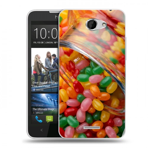 Дизайнерский пластиковый чехол для HTC Desire 516 Конфеты