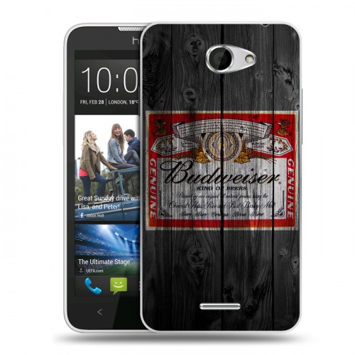 Дизайнерский пластиковый чехол для HTC Desire 516 Budweiser