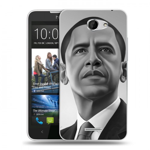 Дизайнерский пластиковый чехол для HTC Desire 516 Барак Обама
