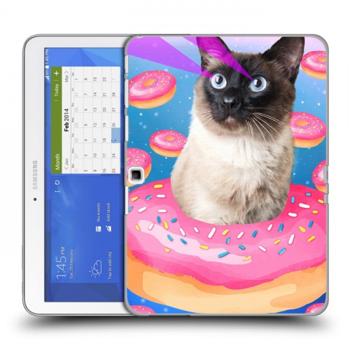 Дизайнерский силиконовый чехол для Samsung Galaxy Tab 4 10.1 Космик кошки
