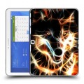 Дизайнерский силиконовый чехол для Samsung Galaxy Tab 4 10.1 Пламенные животные
