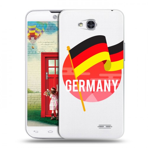 Полупрозрачный дизайнерский пластиковый чехол для LG L80 Флаг Германии