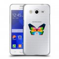 Полупрозрачный дизайнерский пластиковый чехол для Samsung Galaxy Core 2 прозрачные Бабочки 