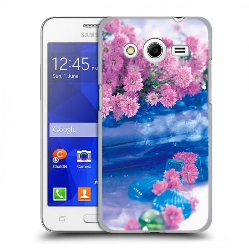 Дизайнерский пластиковый чехол для Samsung Galaxy Core 2 Хризантемы