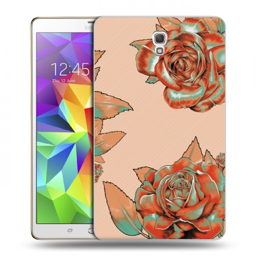 Дизайнерский силиконовый чехол для Samsung Galaxy Tab S 8.4 Цветочный арт-деко