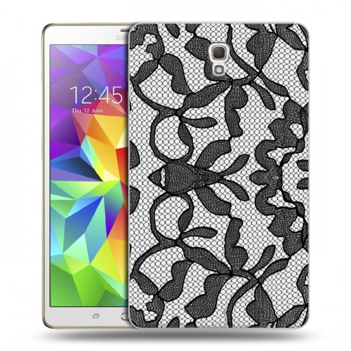 Дизайнерский силиконовый чехол для Samsung Galaxy Tab S 8.4 Черные кружева