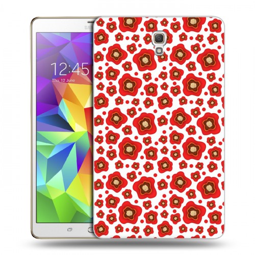 Дизайнерский силиконовый чехол для Samsung Galaxy Tab S 8.4 Маковые узоры