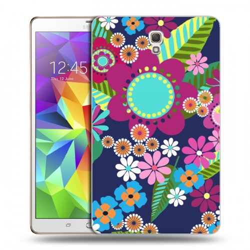 Дизайнерский силиконовый чехол для Samsung Galaxy Tab S 8.4 Цветочные паттерны