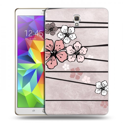 Дизайнерский силиконовый чехол для Samsung Galaxy Tab S 8.4 Японские розовые мотивы
