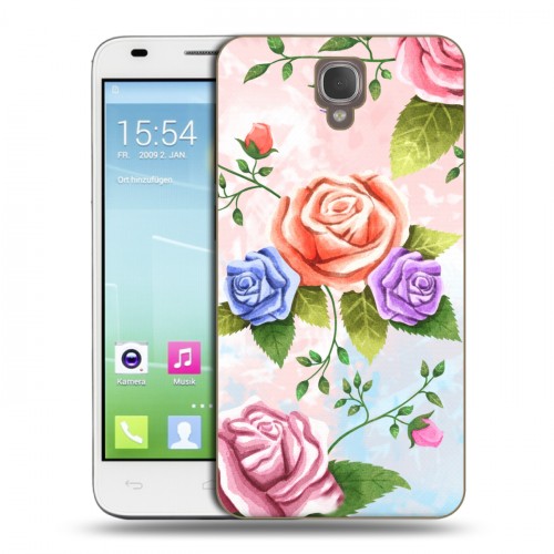 Дизайнерский пластиковый чехол для Alcatel One Touch Idol 2 S Романтик цветы