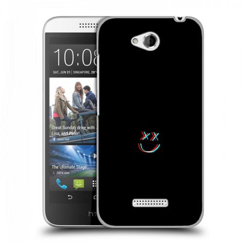 Дизайнерский пластиковый чехол для HTC Desire 616 Минимализм на черном