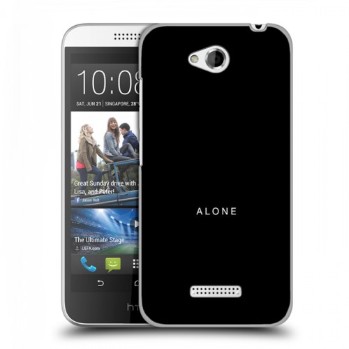 Дизайнерский пластиковый чехол для HTC Desire 616 Минимализм на черном