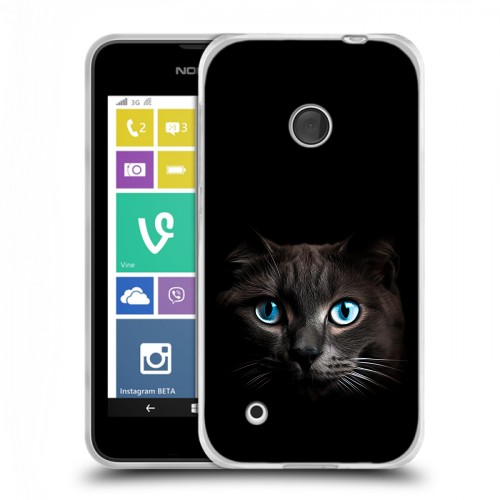 Дизайнерский пластиковый чехол для Nokia Lumia 530 Кот в темноте