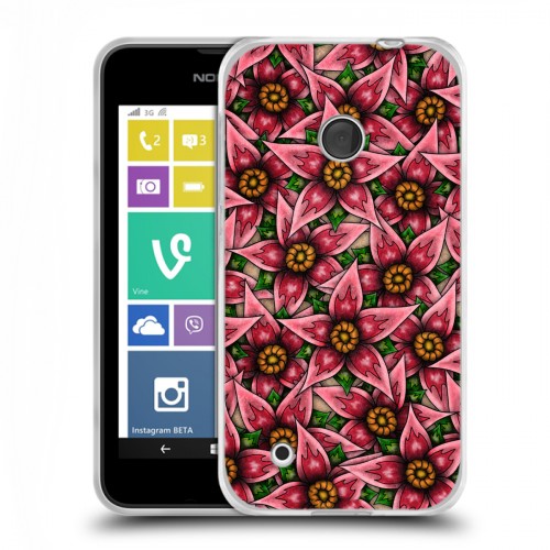 Дизайнерский пластиковый чехол для Nokia Lumia 530 Цветочные татуировки