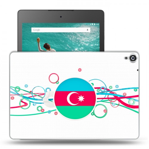 Полупрозрачный дизайнерский пластиковый чехол для Google Nexus 9 Флаг Азербайджана