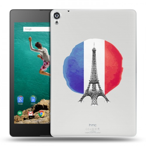 Полупрозрачный дизайнерский пластиковый чехол для Google Nexus 9 Флаг Франции