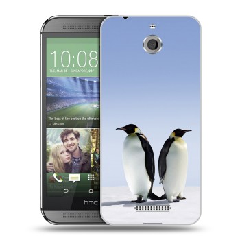 Дизайнерский силиконовый чехол для HTC Desire 510 Пингвины (на заказ)