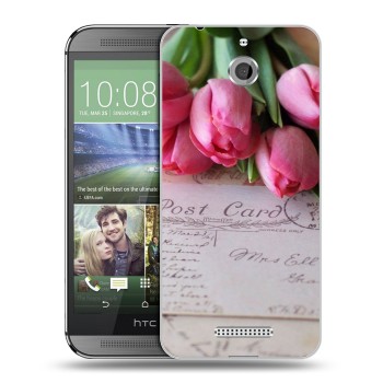 Дизайнерский силиконовый чехол для HTC Desire 510 Тюльпаны (на заказ)