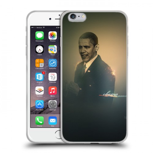 Дизайнерский силиконовый чехол для Iphone 6 Plus/6s Plus Барак Обама