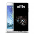 Дизайнерский пластиковый чехол для Samsung Galaxy A5 Кот в темноте