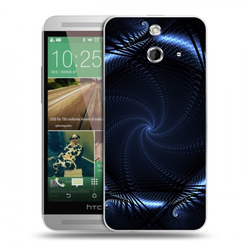 Дизайнерский пластиковый чехол для HTC One E8 Абстракции Неон