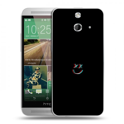 Дизайнерский пластиковый чехол для HTC One E8 Минимализм на черном