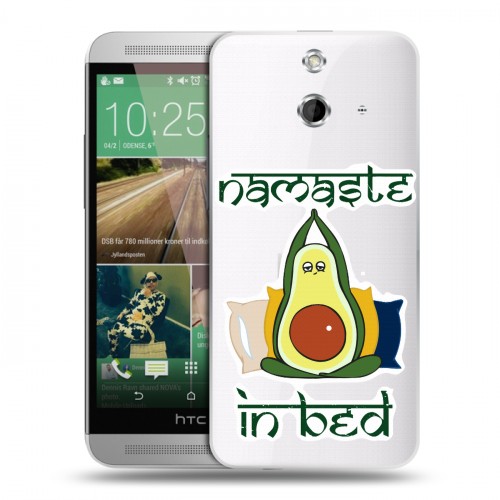 Полупрозрачный дизайнерский пластиковый чехол для HTC One E8 Авокадо