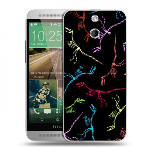 Дизайнерский пластиковый чехол для HTC One E8 Узоры динозавров