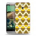 Дизайнерский пластиковый чехол для HTC One E8 Пчелиные узоры