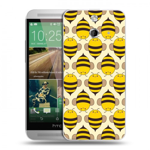 Дизайнерский пластиковый чехол для HTC One E8 Пчелиные узоры