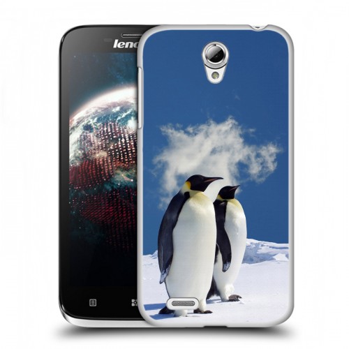 Дизайнерский пластиковый чехол для Lenovo A859 Ideaphone Пингвины