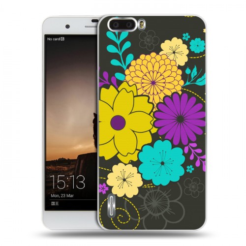 Дизайнерский пластиковый чехол для Huawei Honor 6 Plus Цветы кимоно