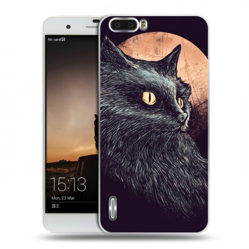 Дизайнерский пластиковый чехол для Huawei Honor 6 Plus Мистические кошки