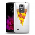 Полупрозрачный дизайнерский пластиковый чехол для LG G Flex 2 Прозрачная Пицца