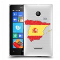 Полупрозрачный дизайнерский пластиковый чехол для Microsoft Lumia 435 флаг Испании